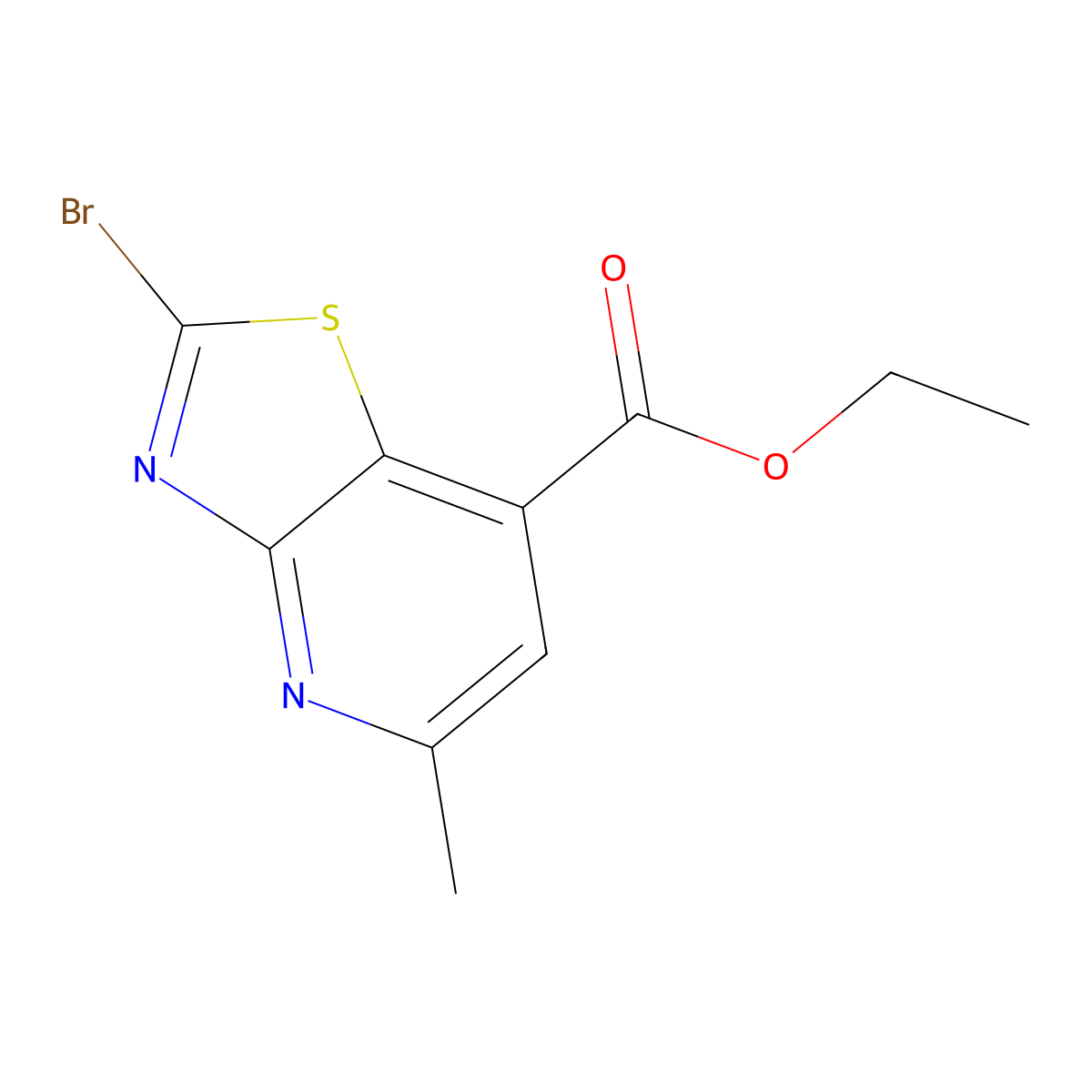 Ethyl2-bromo-5-methyl-[1,3]thiazolo[4,5-b]pyridine-7-carboxylate molecular structure, CAS 2839158-06-2