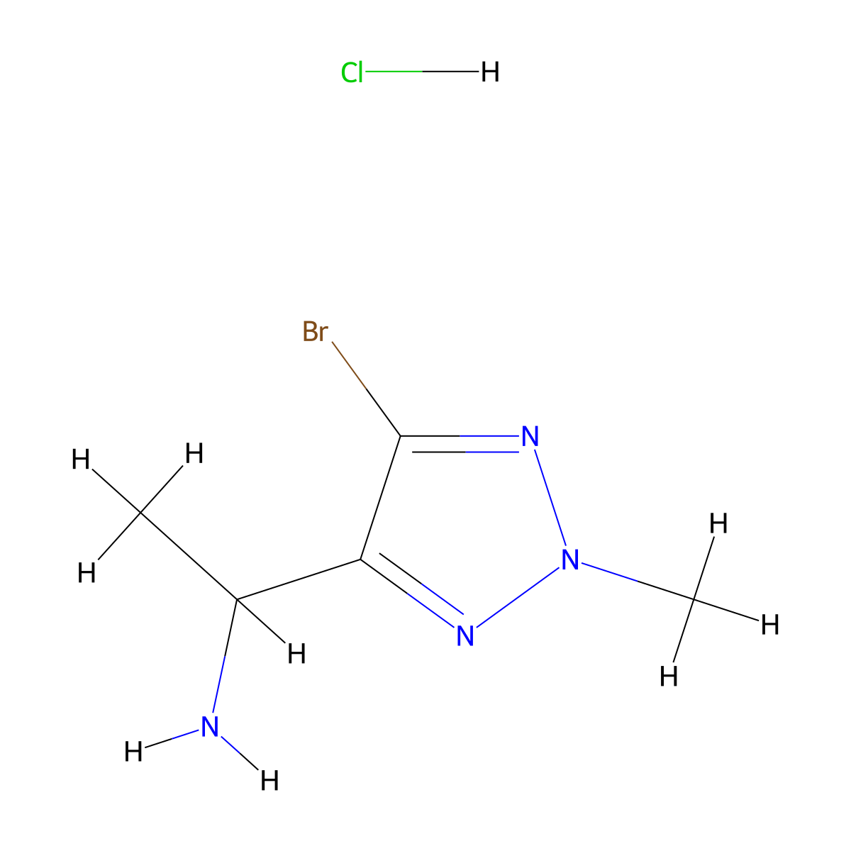 1-(5-bromo-2-methyl-2H-1,2,3-triazol-4-yl)ethan-1-amine hydrochloride molecular structure, CAS 2839158-09-5