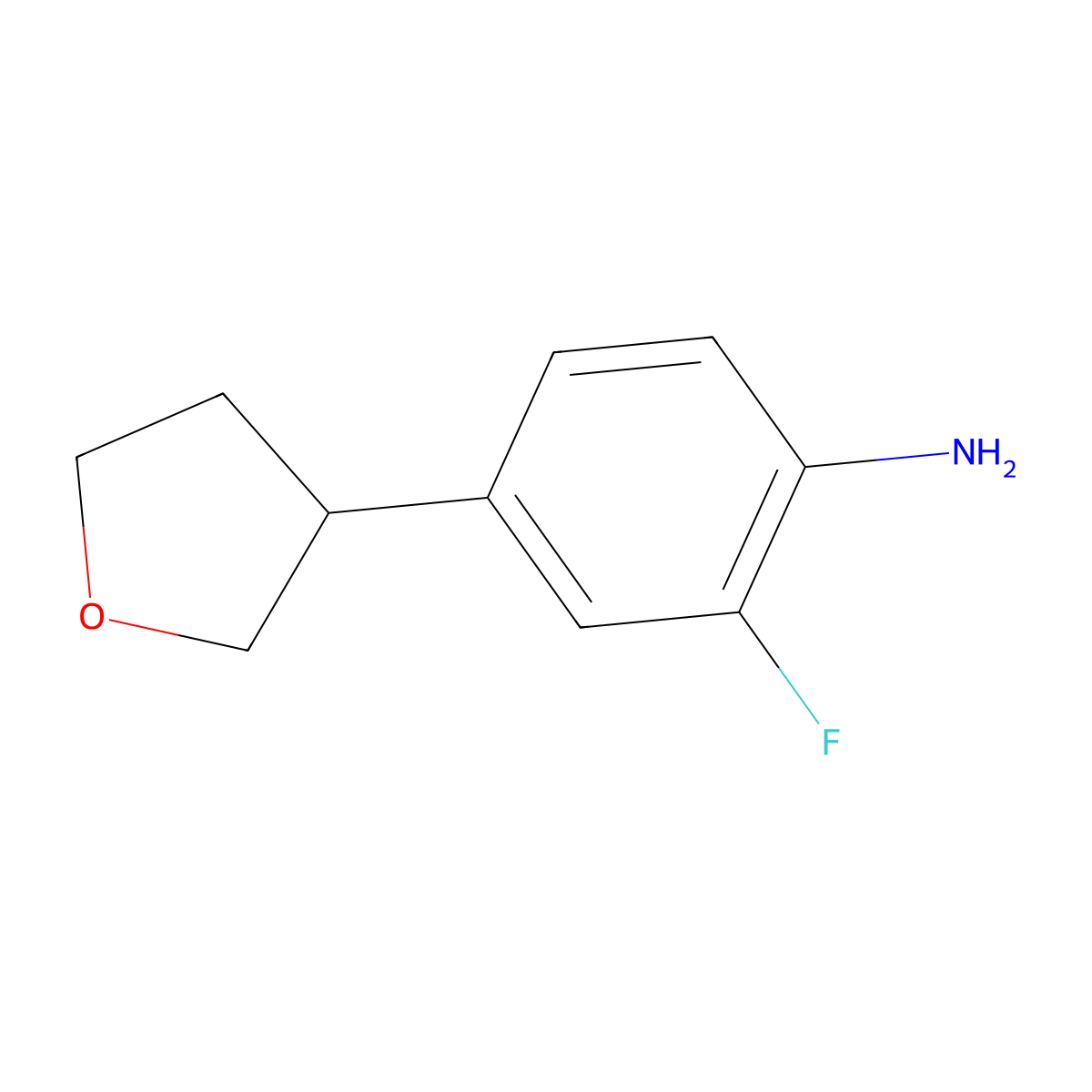 2-Fluoro-4-(oxolan-3-yl)aniline molecular structure, CAS 2839158-11-9
