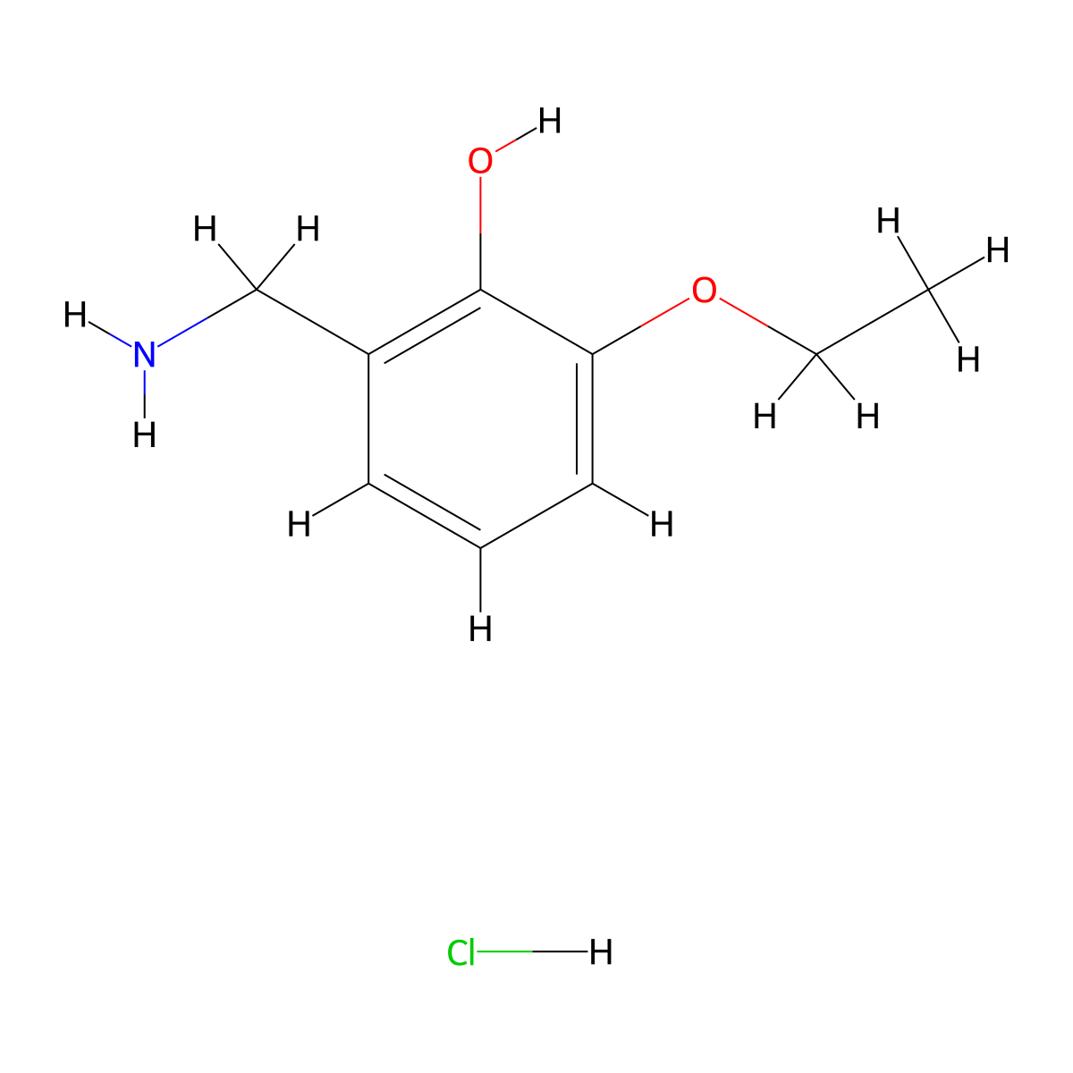 2-(Aminomethyl)-6-ethoxyphenolhydrochloride molecular structure, CAS 2839158-15-3