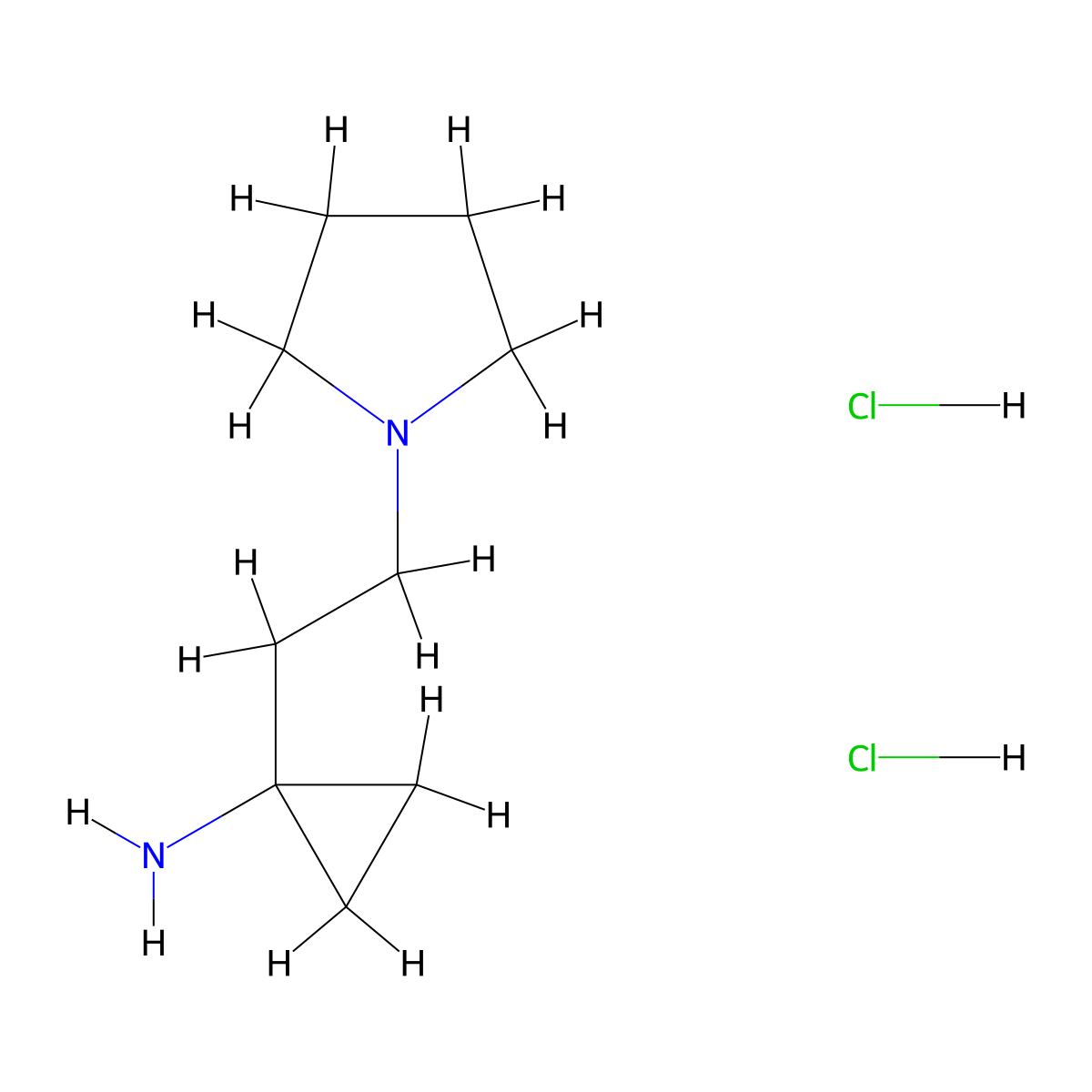 1-[2-(Pyrrolidin-1-yl)ethyl]cyclopropan-1-amine dihydrochloride molecular structure, CAS 2839158-25-5