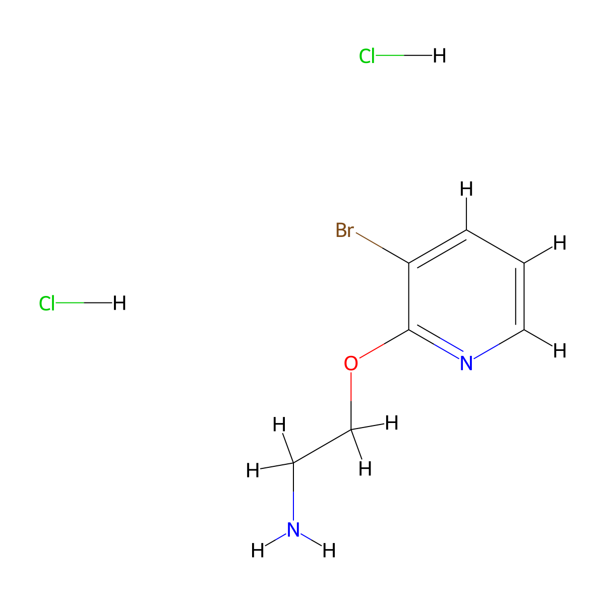 2-[(3-Bromopyridin-2-yl)oxy]ethan-1-amine dihydrochloride molecular structure, CAS 2839158-29-9
