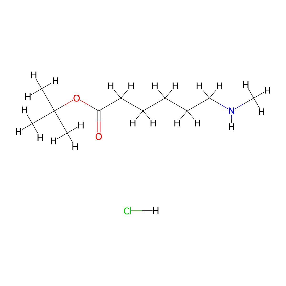 Tert-butyl 6-(methylamino)hexanoate hydrochloride molecular structure, CAS 2839158-31-3