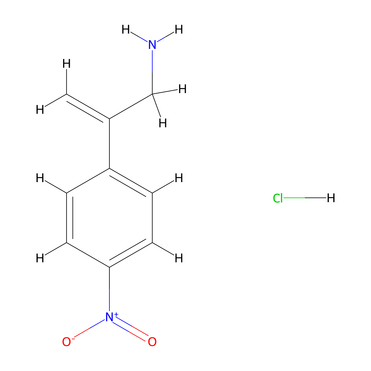 2-(4-Nitrophenyl)prop-2-en-1-amine hydrochloride molecular structure, CAS 2839158-36-8
