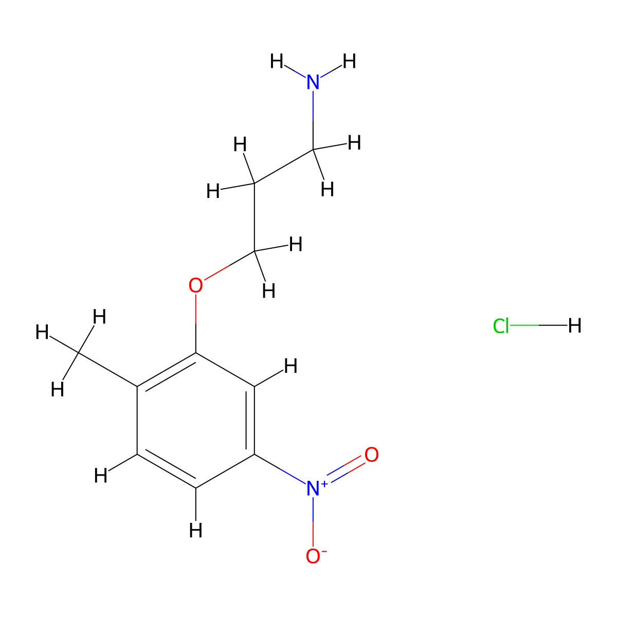 3-(2-Methyl-5-nitrophenoxy)propan-1-amine hydrochloride molecular structure, CAS 2839158-39-1