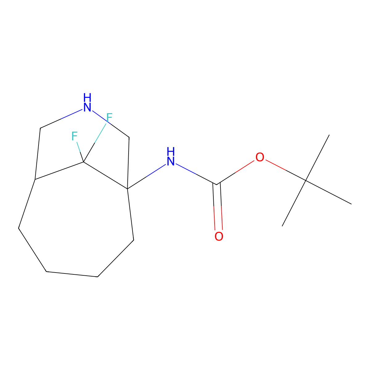 tert-butyl N-{10,10-difluoro-8-azabicyclo[4.3.1]decan-1-yl}carbamate molecular structure, CAS 2839158-41-5