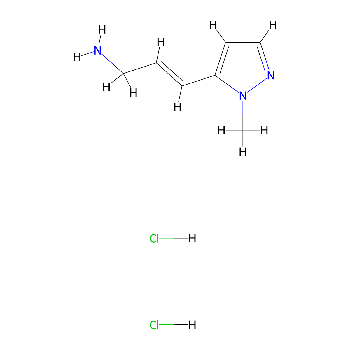(2E)-3-(1-methyl-1H-pyrazol-5-yl)prop-2-en-1-amine dihydrochloride molecular structure, CAS 2839160-31-3