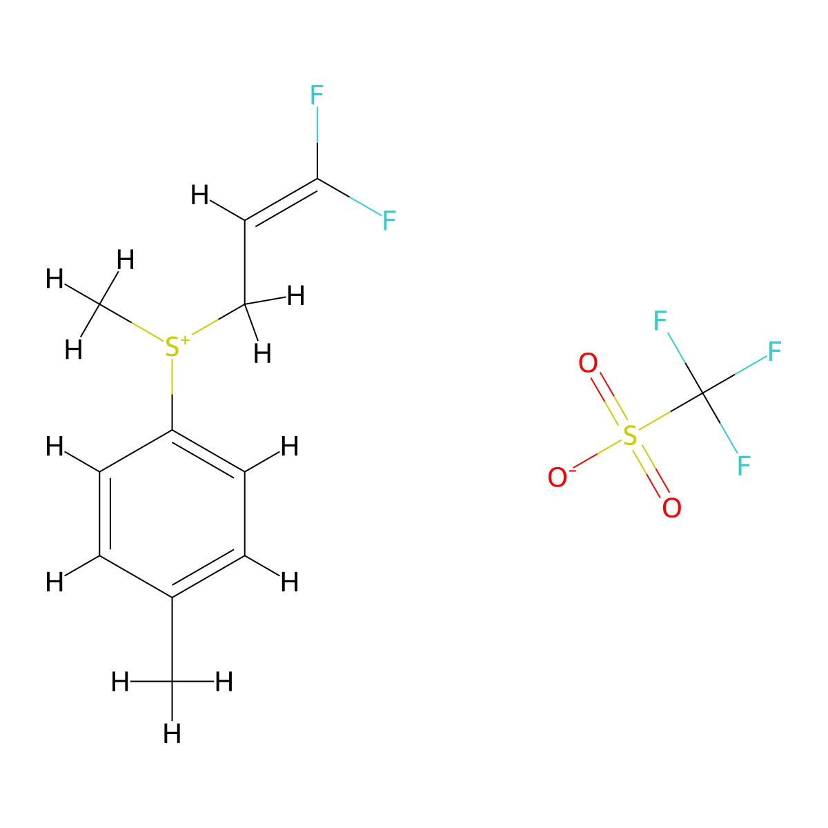 (3,3-Difluoroallyl)(methyl)(P-tolyl)sulfonium trifluoromethanesulfonate molecular structure, CAS 2839167-38-1