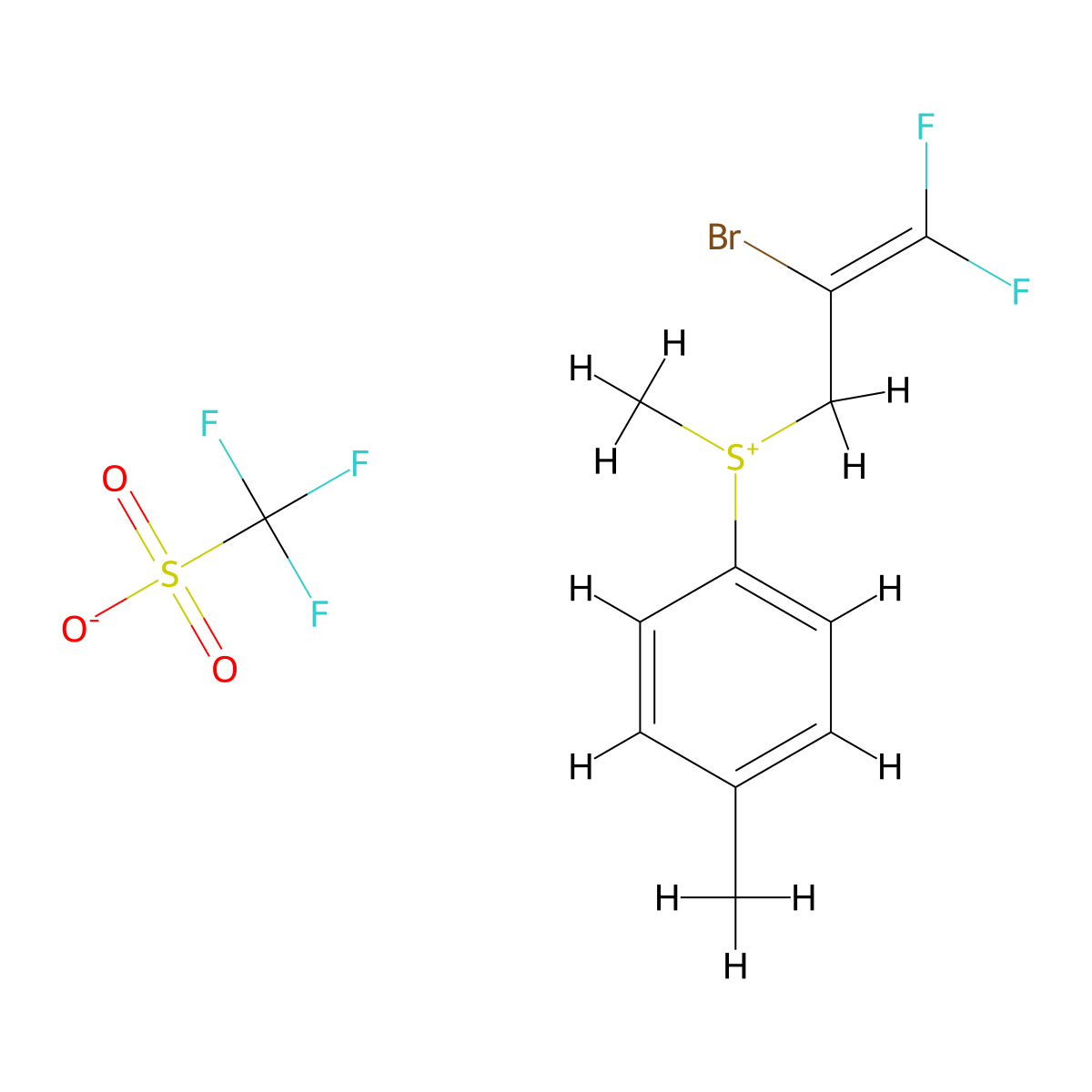 (2-Bromo-3,3-difluoroallyl)(methyl)(P-tolyl)sulfonium trifluoromethanesulfonate molecular structure, CAS 2839167-40-5
