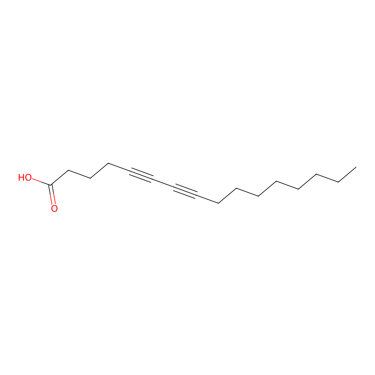 5,7-Hexadecadiynoic acid molecular structure, CAS 28393-01-3