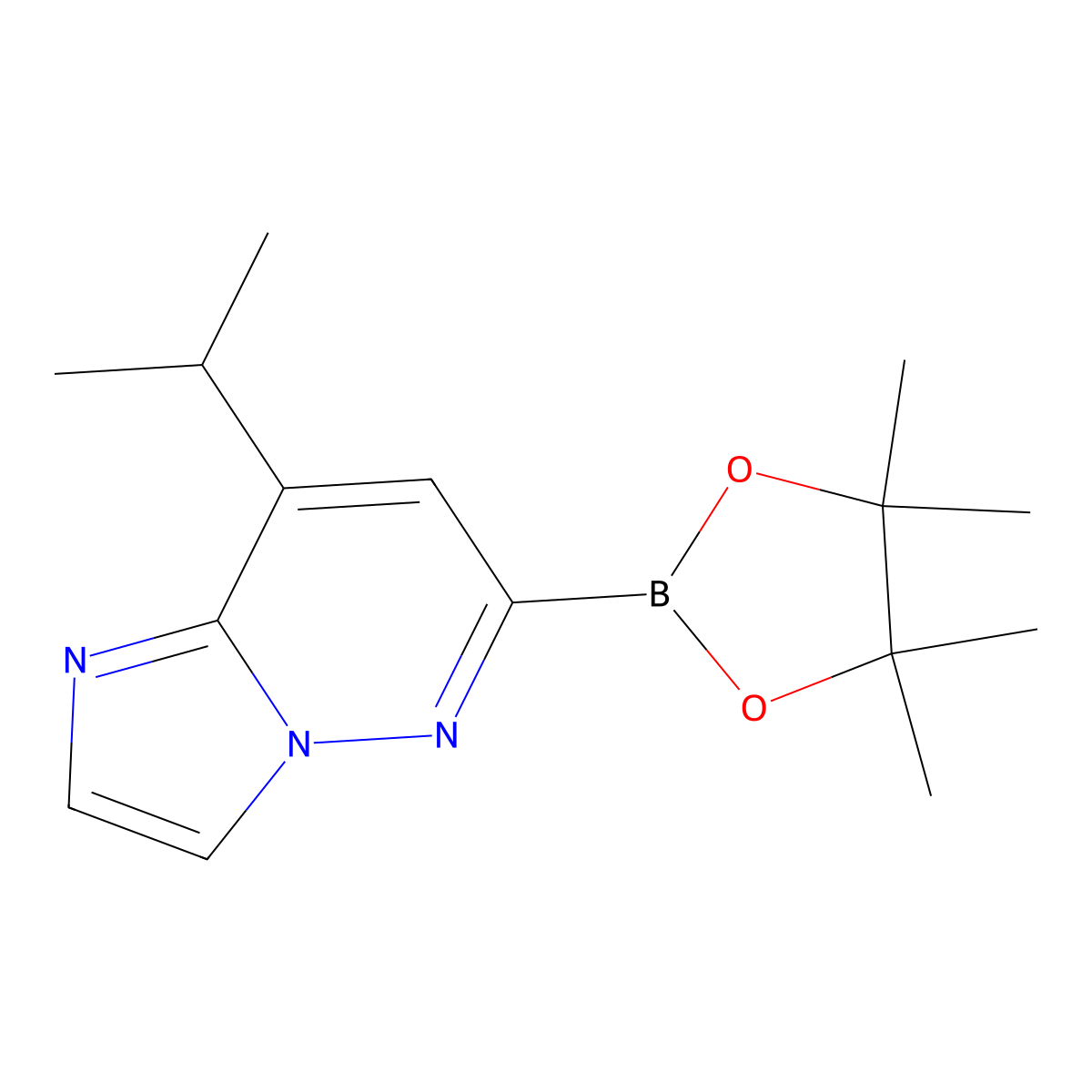 8-Isopropyl-6-(4,4,5,5-tetramethyl-1,3,2-dioxaborolan-2-yl)imidazo[1,2-b]pyridazine molecular structure, CAS 2839312-35-3