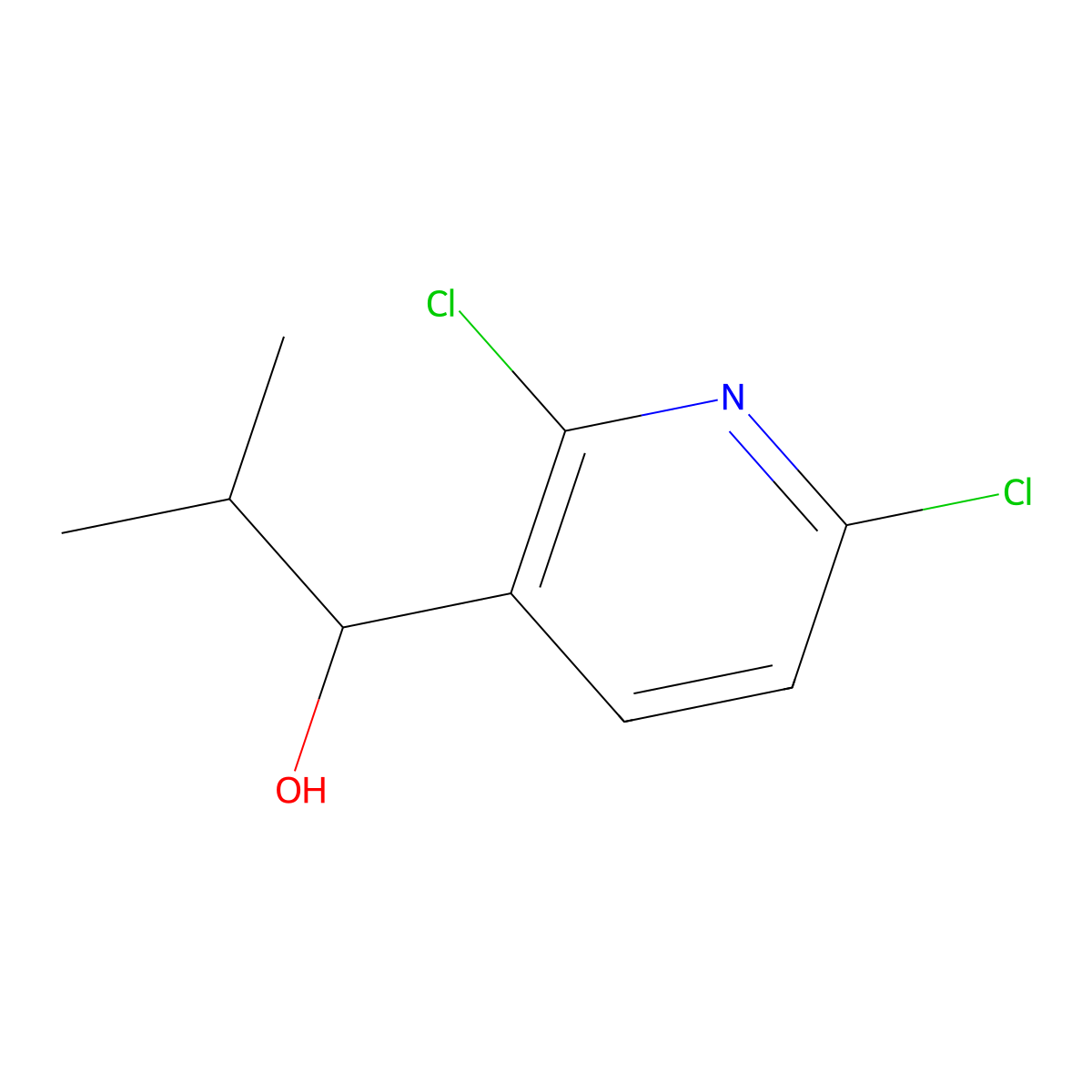 1-(2,6-Dichloropyridin-3-yl)-2-methylpropan-1-ol molecular structure, CAS 2839320-78-2