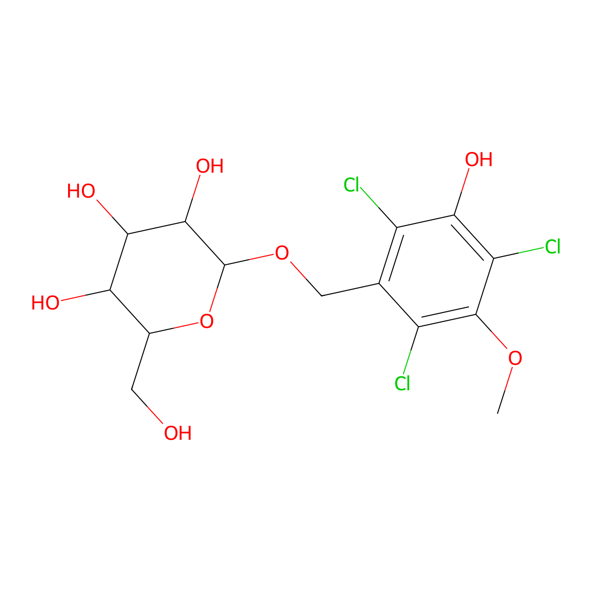 (2,4,6-Trichloro-3-hydroxy-5-methoxyphenyl)methyl |A-D-glucopyranoside molecular structure, CAS 2839363-14-1