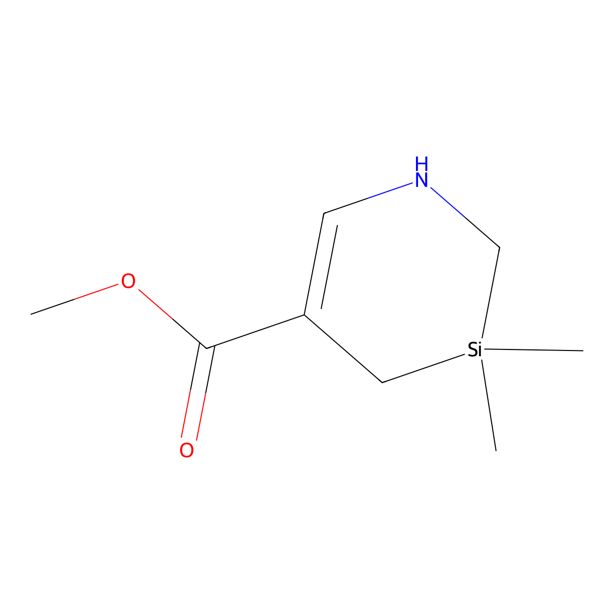 Methyl 3,3-dimethyl-1,2,3,4-tetrahydro-1,3-azasiline-5-carboxylate molecular structure, CAS 2839371-12-7
