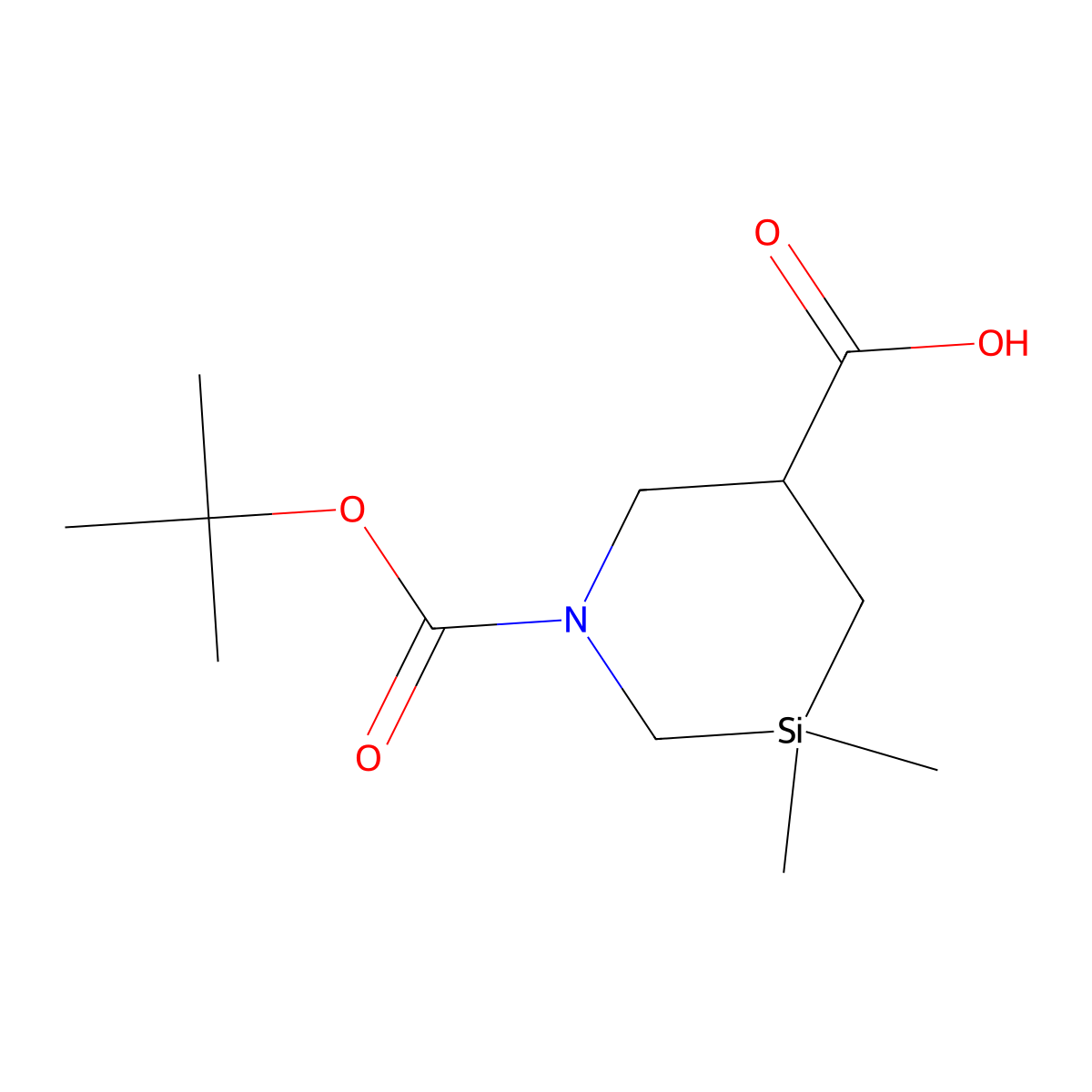 1-[(Tert-butoxy)carbonyl]-3,3-dimethyl-1,3-azasilinane-5-carboxylic acid molecular structure, CAS 2839371-15-0