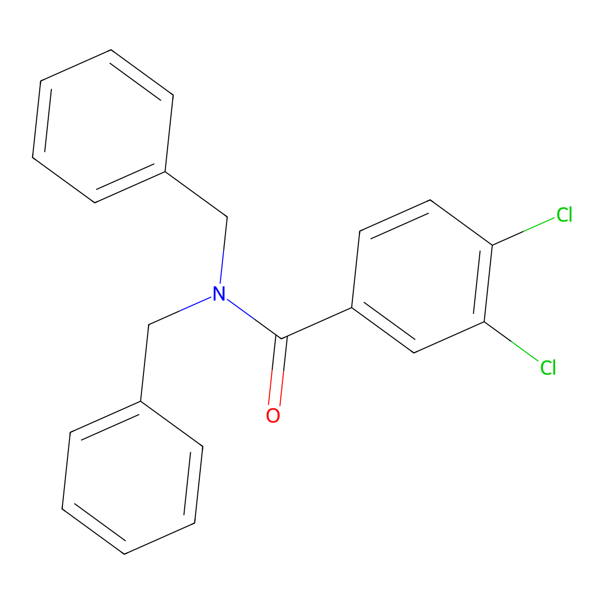 N,N-dibenzyl-3,4-dichlorobenzamide molecular structure, CAS 28394-06-1