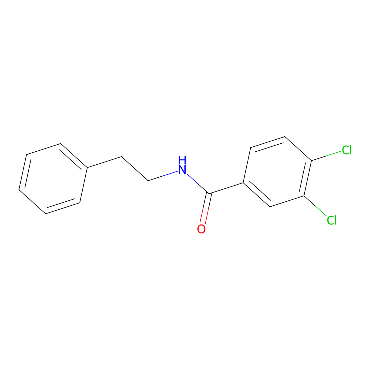 3,4-dichloro-N-(2-phenylethyl)benzamide molecular structure, CAS 28394-08-3