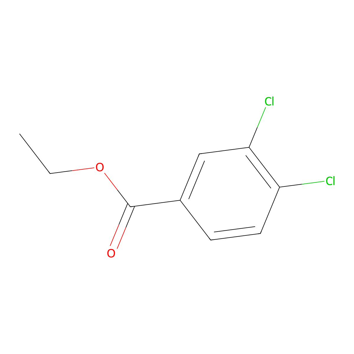 Benzoic acid, 3,4-dichloro-, ethyl ester molecular structure, CAS 28394-58-3