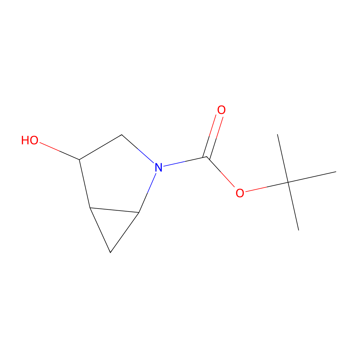 Tert-butyl 4-hydroxy-2-azabicyclo[3.1.0]hexane-2-carboxylate molecular structure, CAS 2839409-26-4