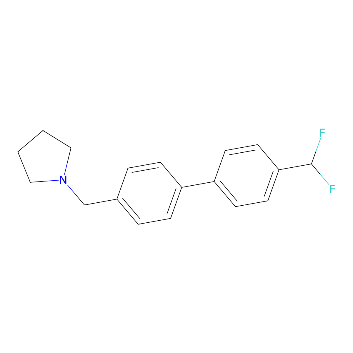 1-[[4'-(Difluoromethyl)[1,1'-biphenyl]-4-yl]methyl]pyrrolidine molecular structure, CAS 2839480-04-3