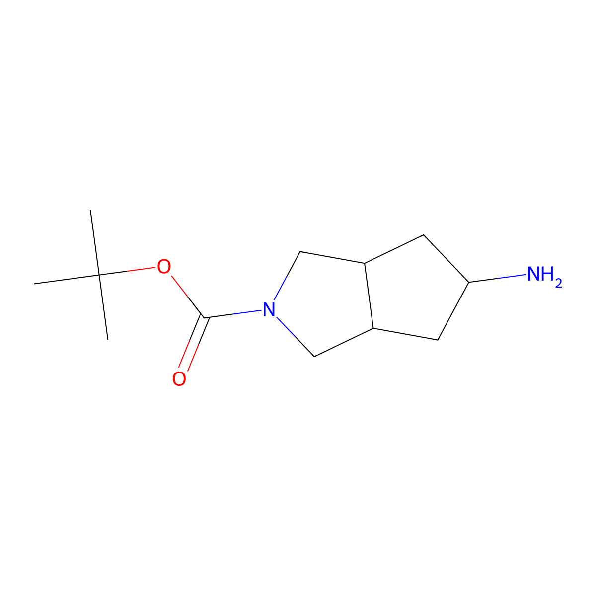 Tert-butyl trans-5-amino-octahydrocyclopenta[C]pyrrole-2-carboxylate molecular structure, CAS 2839517-14-3