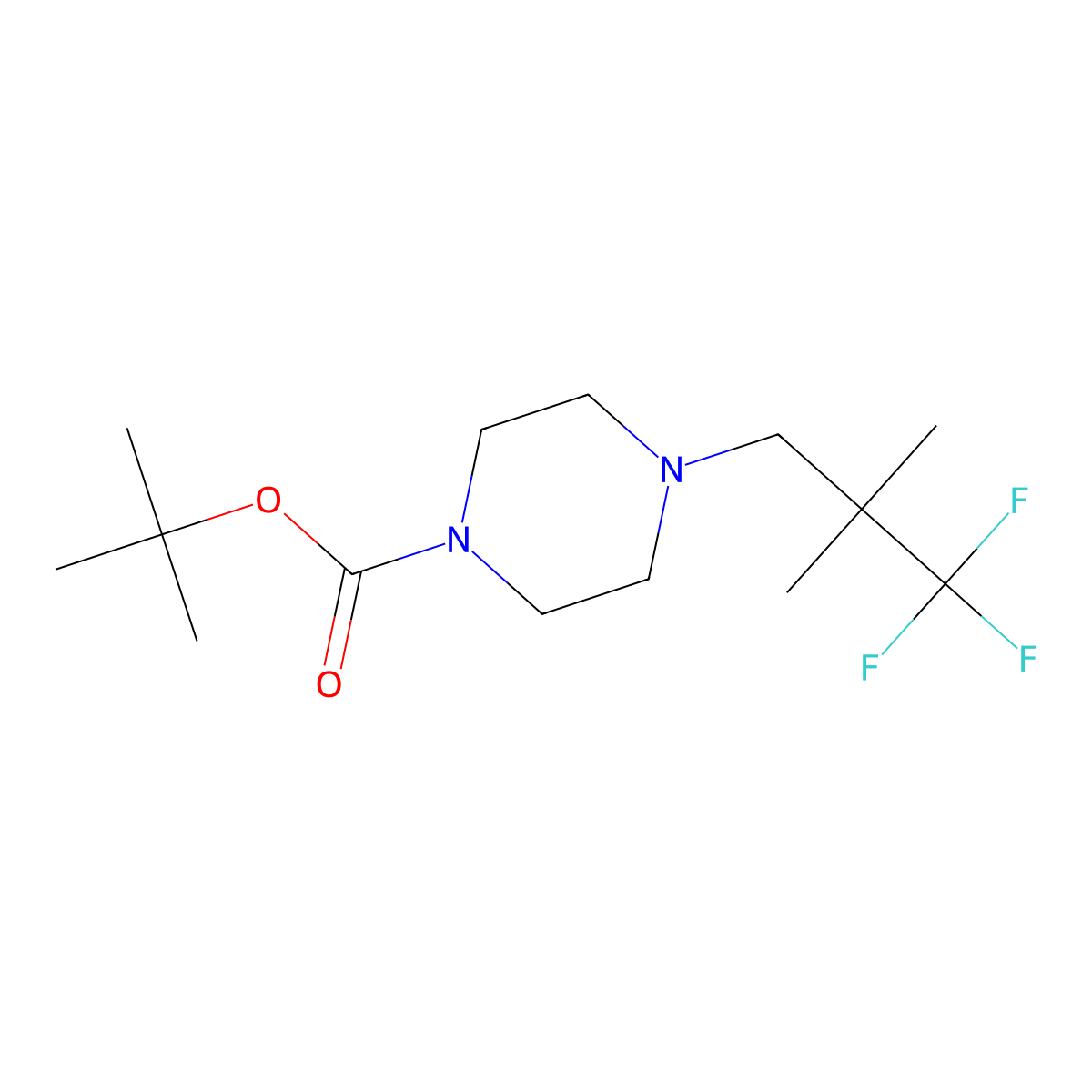 Tert-butyl 4-(3,3,3-trifluoro-2,2-dimethylpropyl)piperazine-1-carboxylate molecular structure, CAS 2839555-11-0