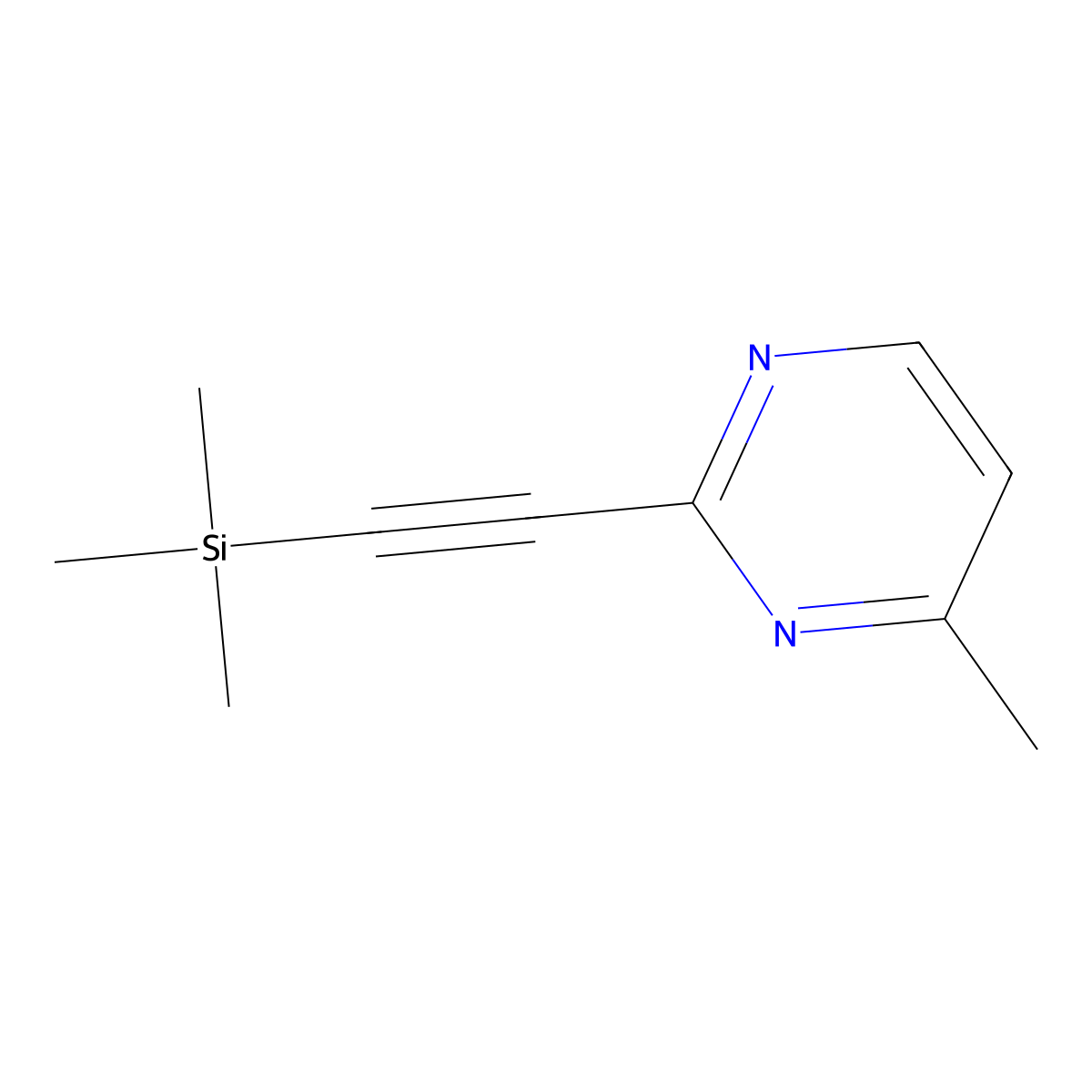 4-Methyl-2-((trimethylsilyl)ethynyl)pyrimidine molecular structure, CAS 2839649-81-7