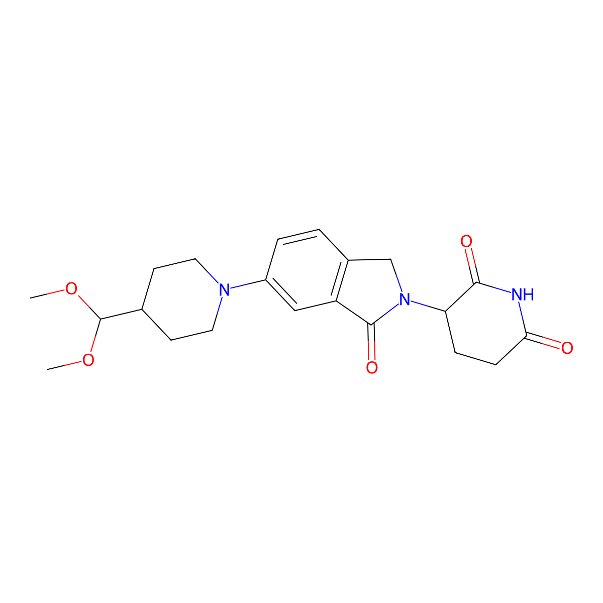 3-(6-(4-(Dimethoxymethyl)piperidin-1-YL)-1-oxoisoindolin-2-YL)piperidine-2,6-dione molecular structure, CAS 2839672-37-4