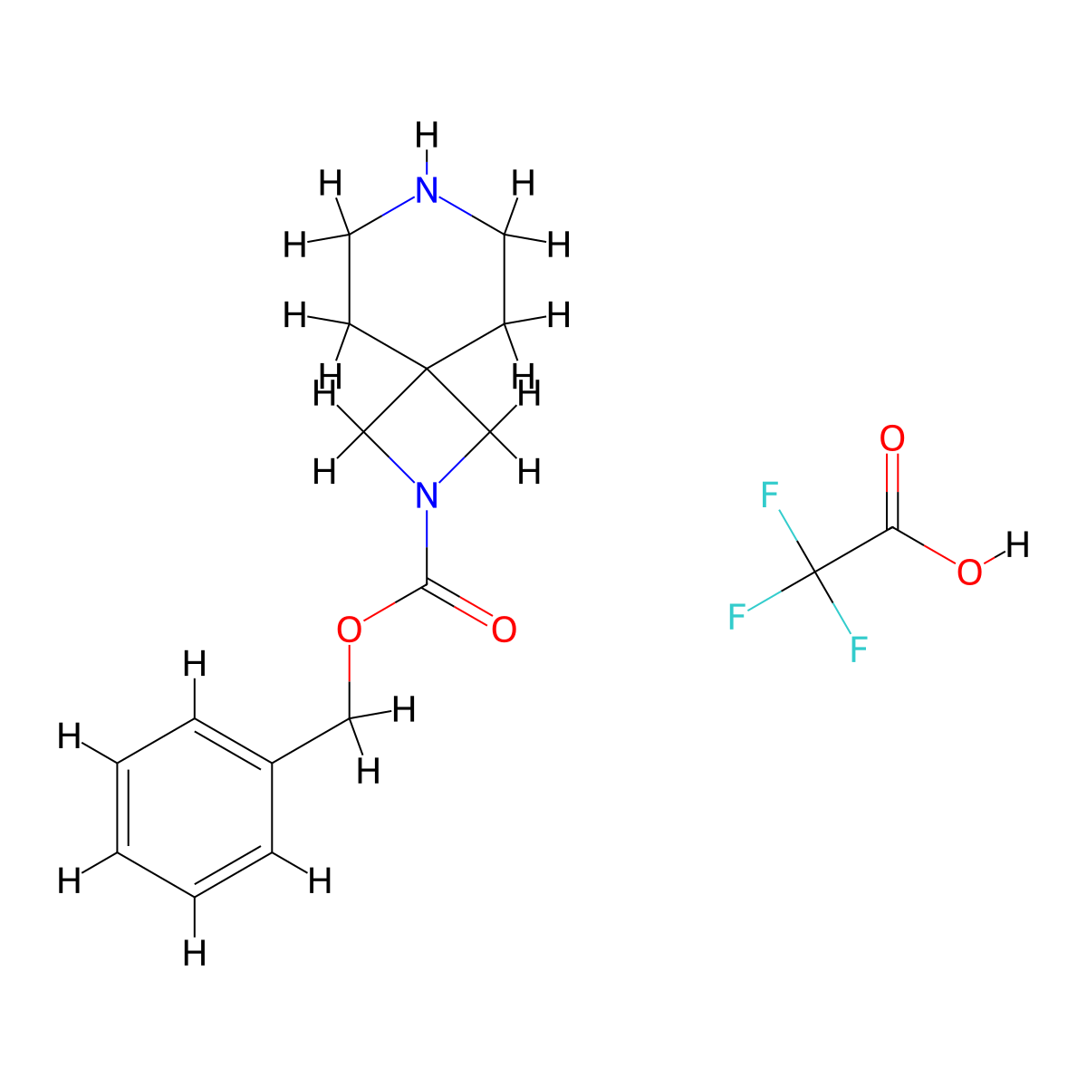 Benzyl 2,7-diazaspiro[3.5]nonane-2-carboxylate 2,2,2-trifluoroacetate molecular structure, CAS 2839672-43-2