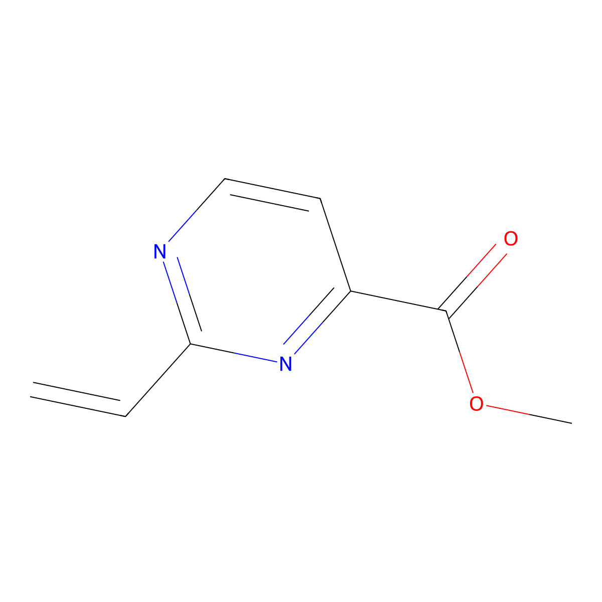 Methyl 2-vinylpyrimidine-4-carboxylate molecular structure, CAS 2839735-58-7