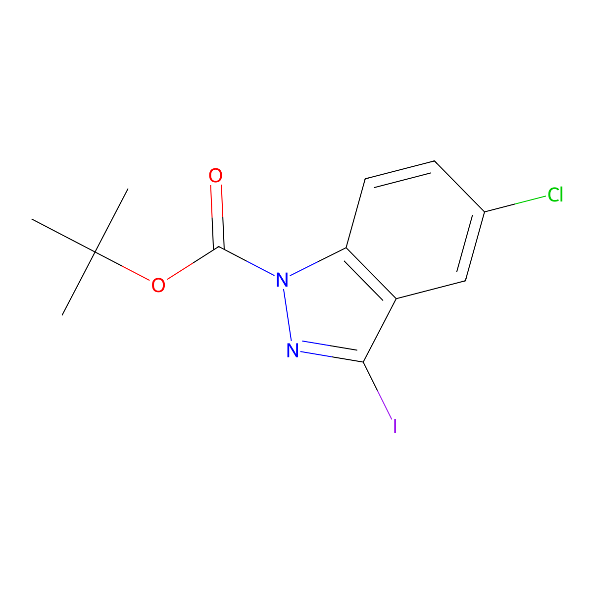 tert-Butyl 5-chloro-3-iodo-1H-indazole-1-carboxylate molecular structure, CAS 2839736-48-8