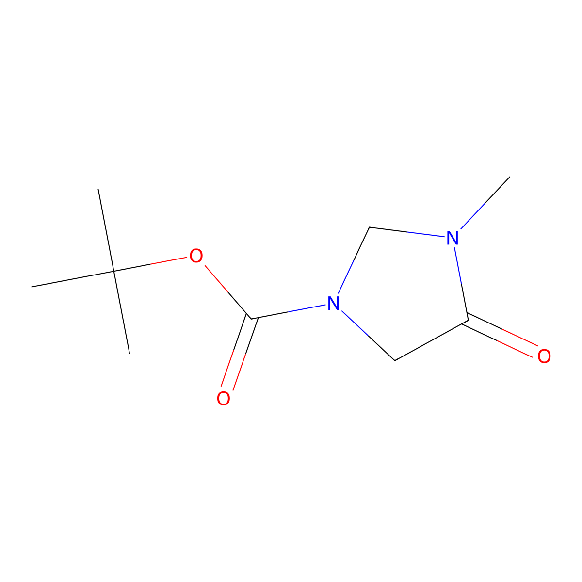 Tert-butyl 3-methyl-4-oxoimidazolidine-1-carboxylate molecular structure, CAS 2839737-15-2