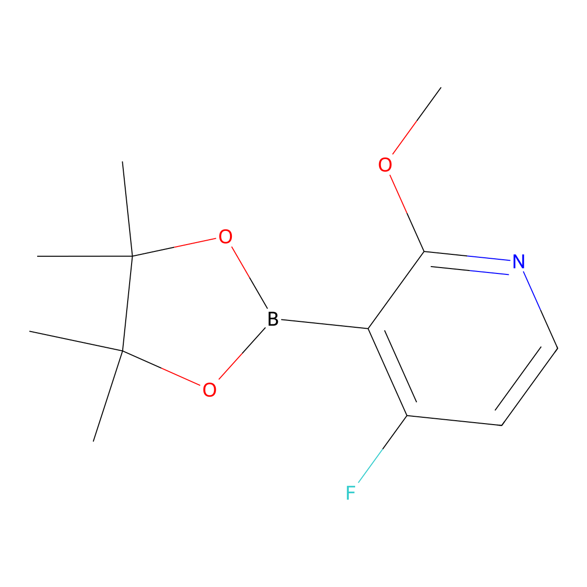 4-Fluoro-2-methoxy-3-(4,4,5,5-tetramethyl-1,3,2-dioxaborolan-2-yl)pyridine molecular structure, CAS 2839744-28-2