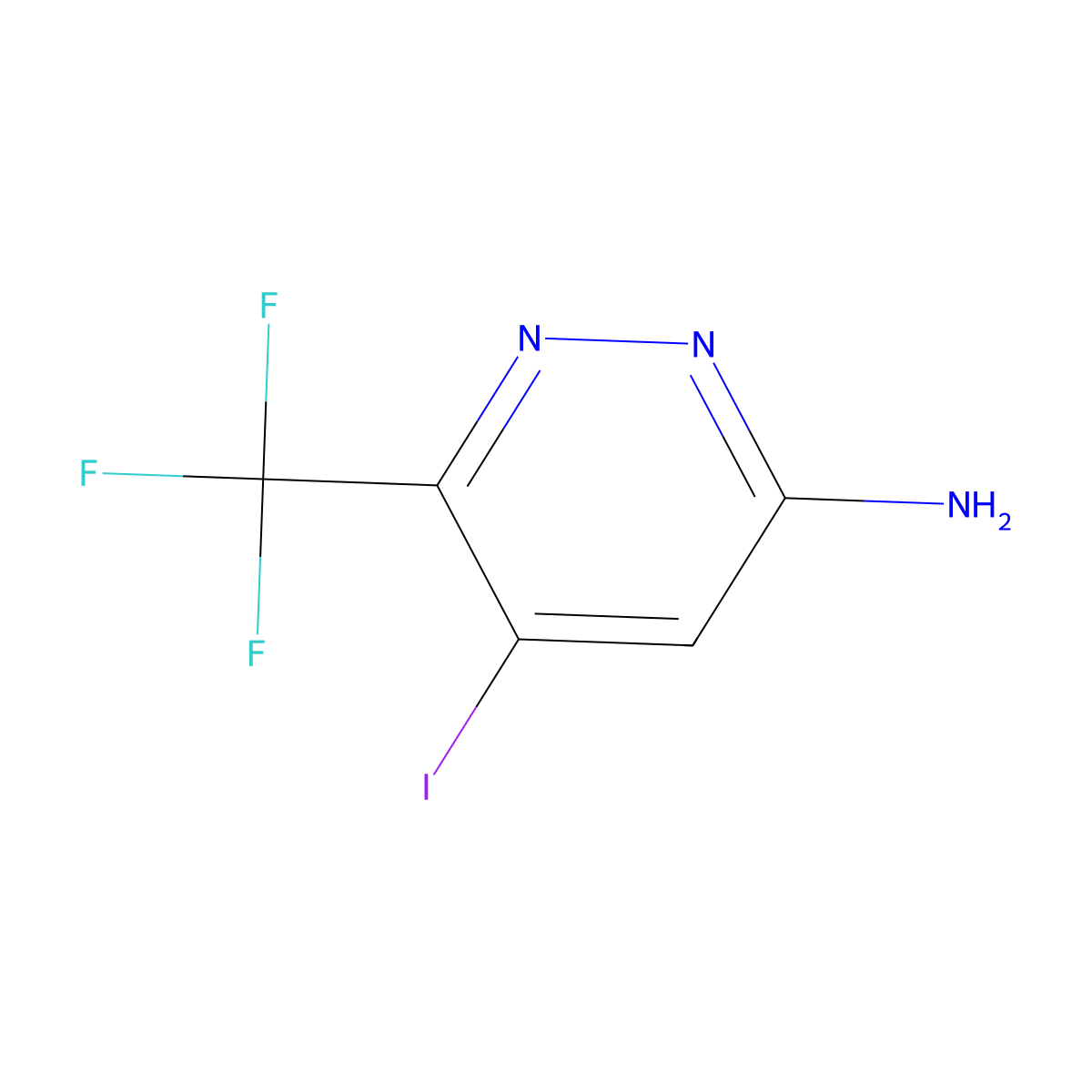 5-Iodo-6-(trifluoromethyl)pyridazin-3-amine molecular structure, CAS 2839748-56-8