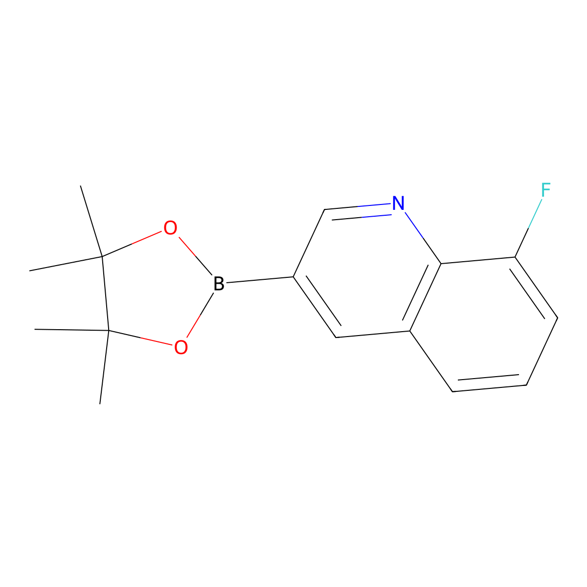 8-Fluoro-3-(tetramethyl-1,3,2-dioxaborolan-2-yl)quinoline molecular structure, CAS 2839801-30-6