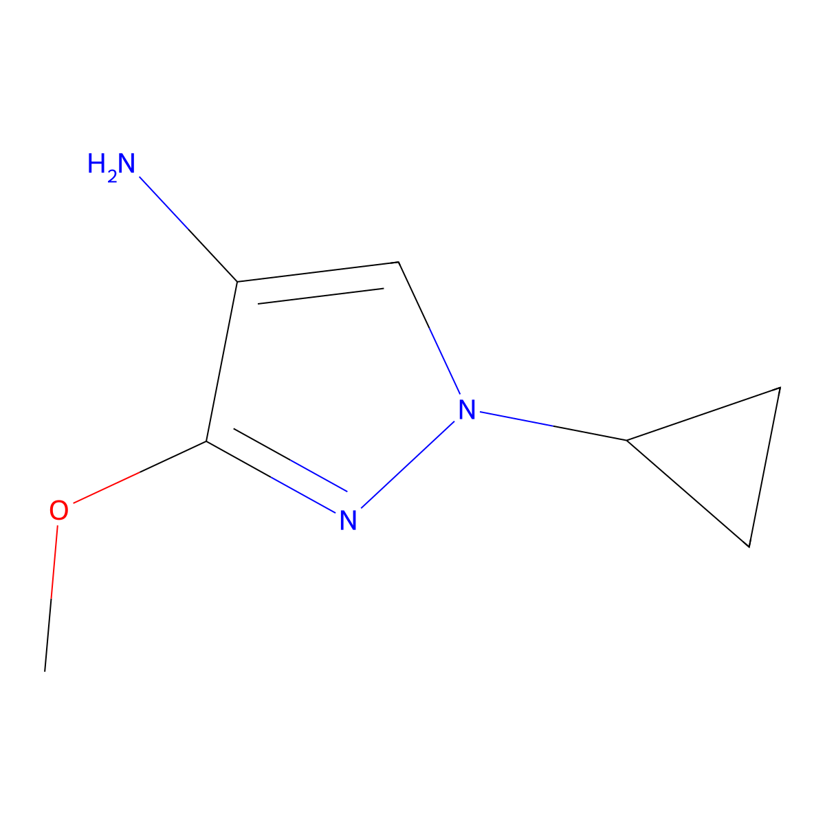 1-Cyclopropyl-3-methoxy-1H-pyrazol-4-amine molecular structure, CAS 2839891-84-6