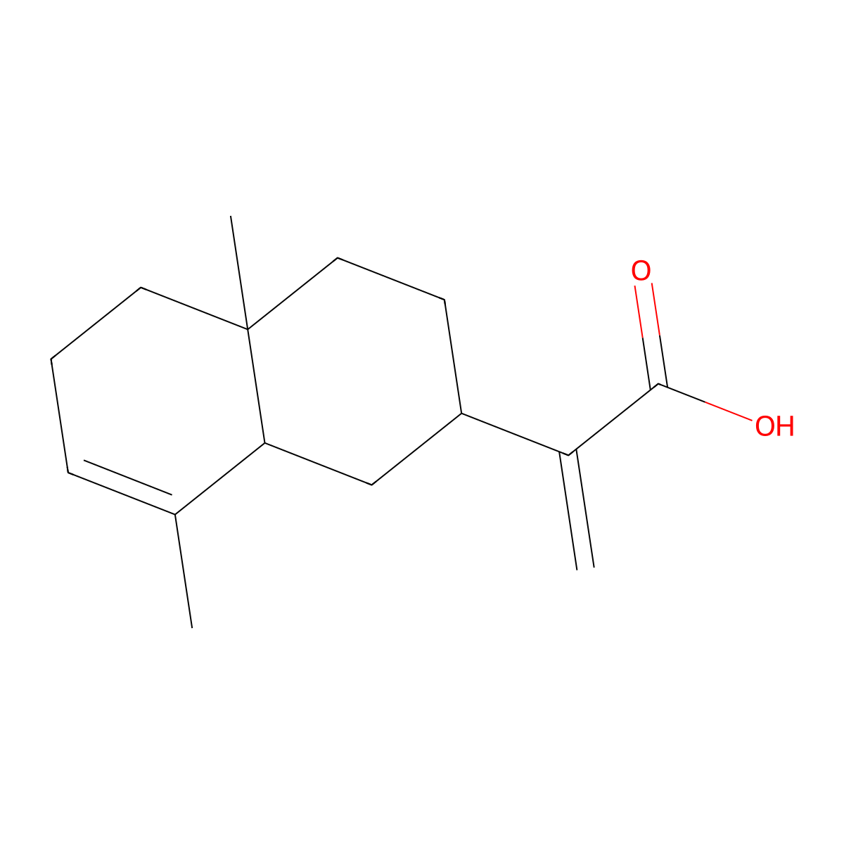 (2R,4aR,8aR)-1,2,3,4,4a,5,6,8a-Octahydro-4a,8-dimethyl-alpha-methylene-2-naphthaleneacetic acid molecular structure, CAS 28399-17-9