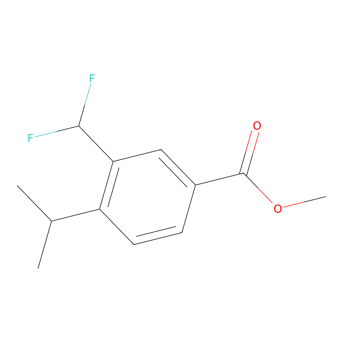 Methyl 3-(difluoromethyl)-4-isopropylbenzoate molecular structure, CAS 2839917-16-5