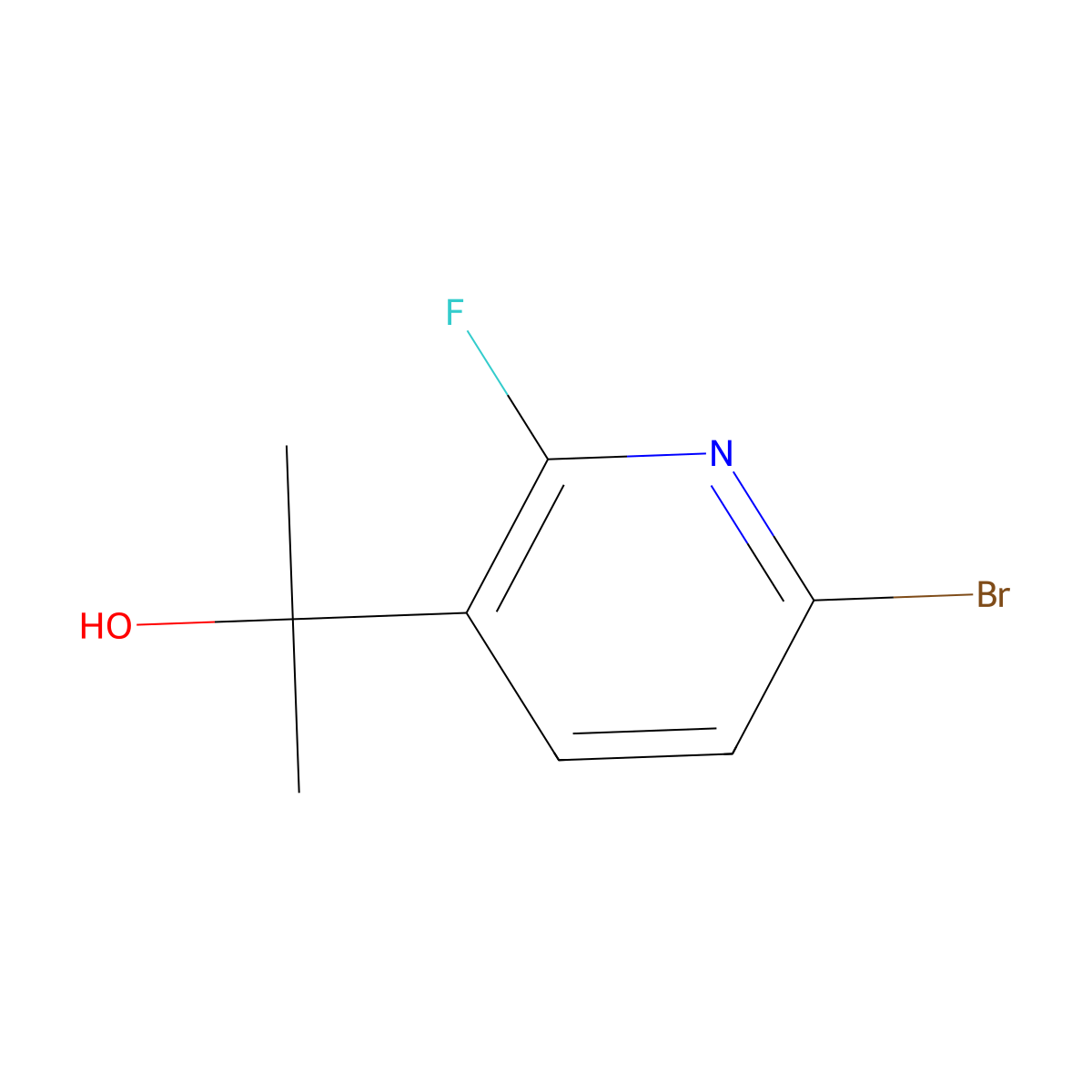 2-(6-Bromo-2-fluoropyridin-3-yl)propan-2-ol molecular structure, CAS 2839917-28-9
