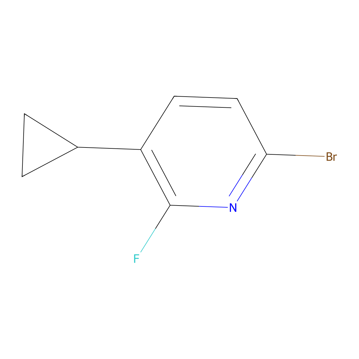 6-Bromo-3-cyclopropyl-2-fluoropyridine molecular structure, CAS 2839917-66-5