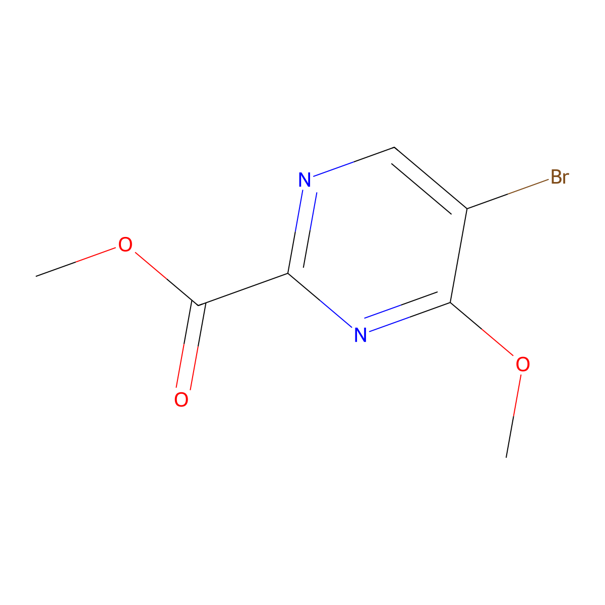Methyl 5-bromo-4-methoxy-pyrimidine-2-carboxylate molecular structure, CAS 2839974-99-9