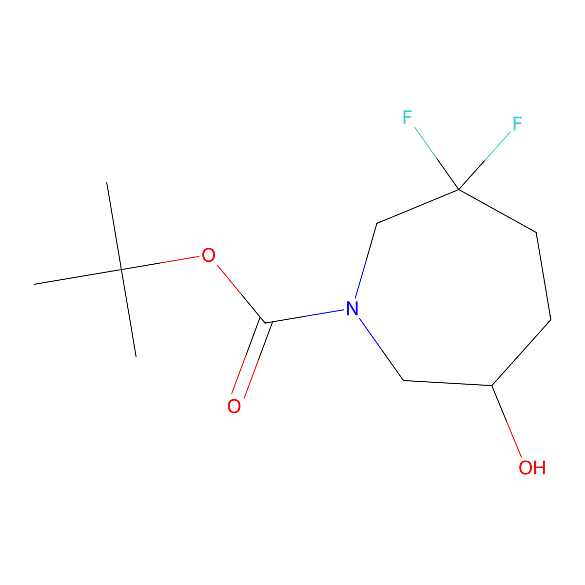 Tert-butyl (6R)-3,3-difluoro-6-hydroxy-azepane-1-carboxylate molecular structure, CAS 2839975-04-9