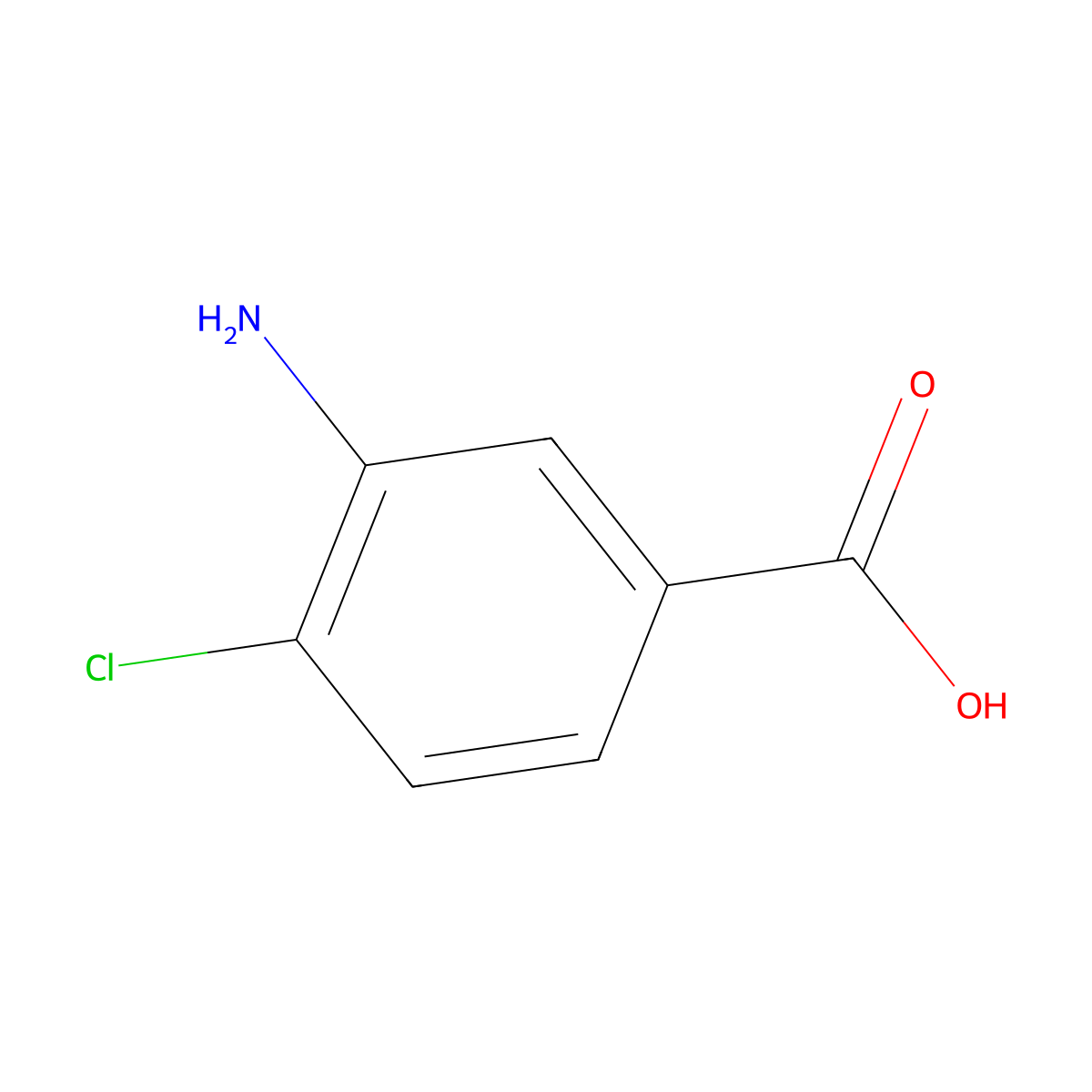 3-Amino-4-chlorobenzoic acid molecular structure, CAS 2840-28-0