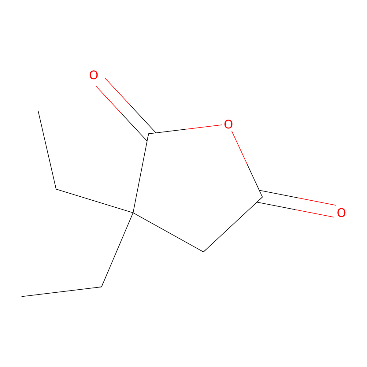 Dihydro-3,3-diethyl-2,5-furandione molecular structure, CAS 2840-69-9