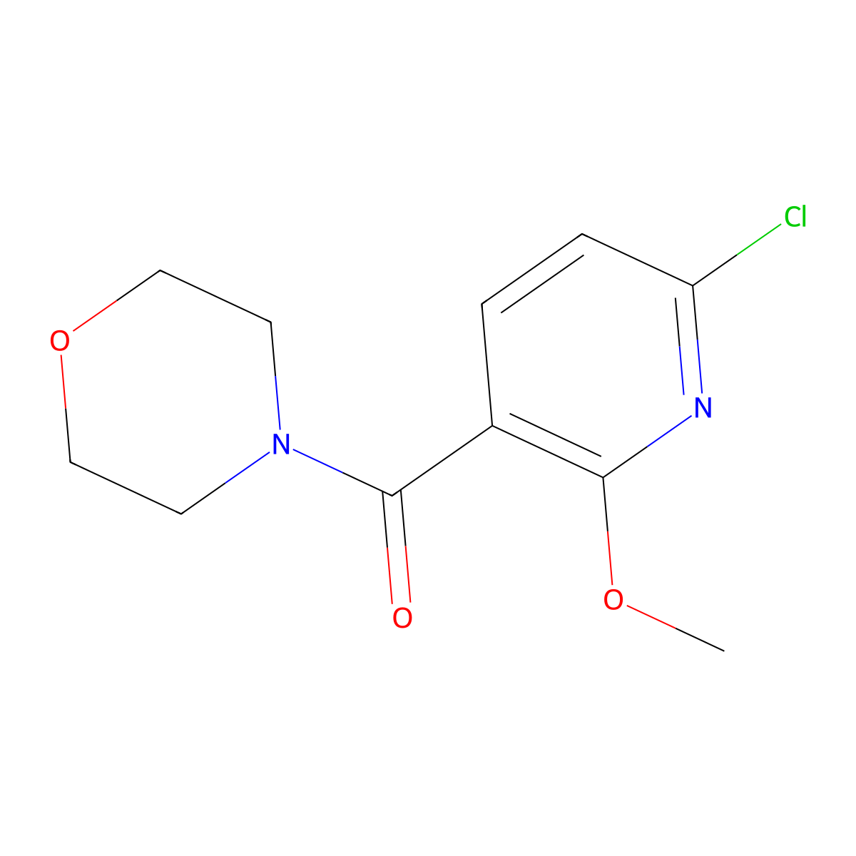 (6-Chloro-2-methoxypyridin-3-yl)(morpholino)methanone molecular structure, CAS 2840116-08-5
