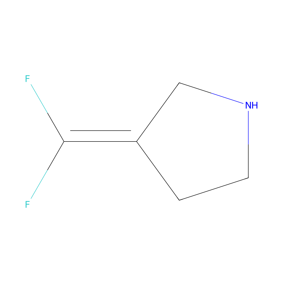 3-(Difluoromethylidene)pyrrolidine molecular structure, CAS 2840183-44-8