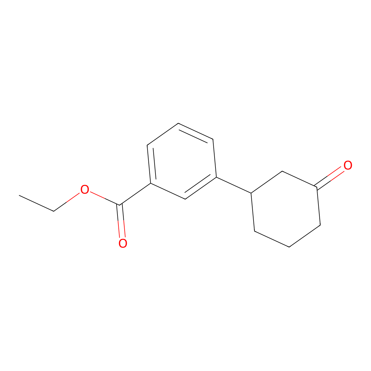 Ethyl 3-(3-oxocyclohexyl)benzoate molecular structure, CAS 284022-81-7