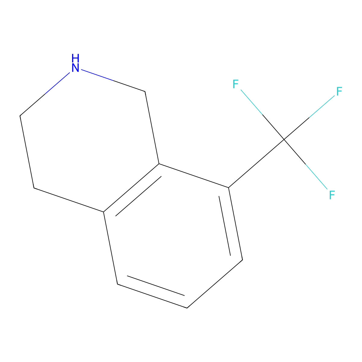 1,2,3,4-Tetrahydro-8-(trifluoromethyl)isoquinoline molecular structure, CAS 284027-36-7