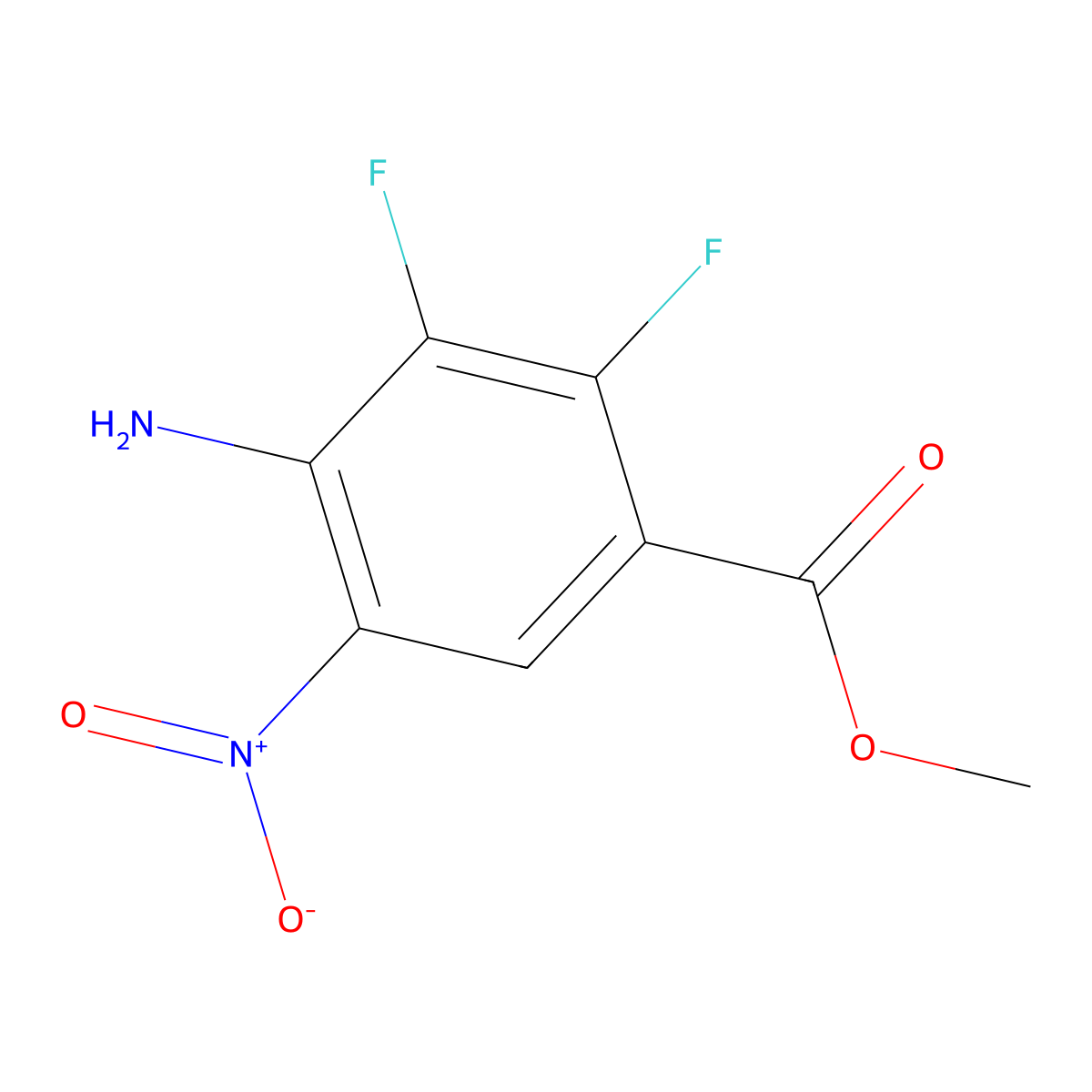 Benzoic acid, 4-amino-2,3-difluoro-5-nitro-, methyl ester molecular structure, CAS 284030-58-6
