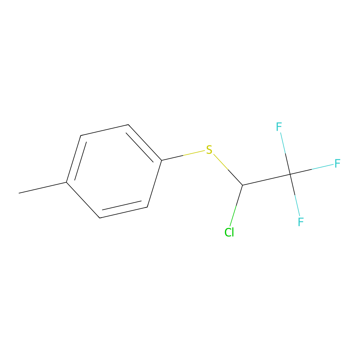 1-[(1-Chloro-2,2,2-trifluoroethyl)thio]-4-methylbenzene molecular structure, CAS 284031-80-7